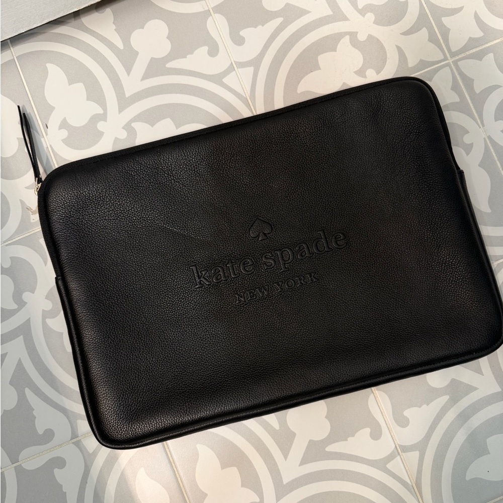 Kate Spade Black Textured Laptop Sleeve 15 inch